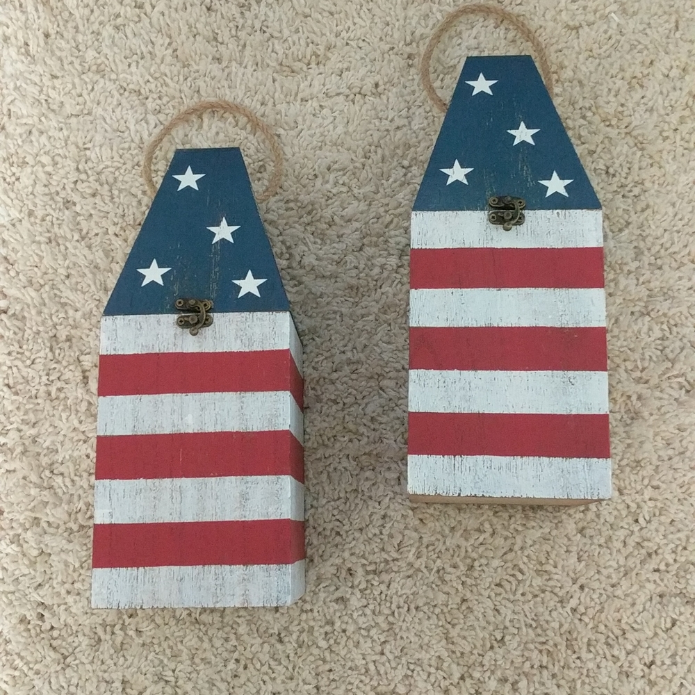 Patriotic decorative buoys set of 2